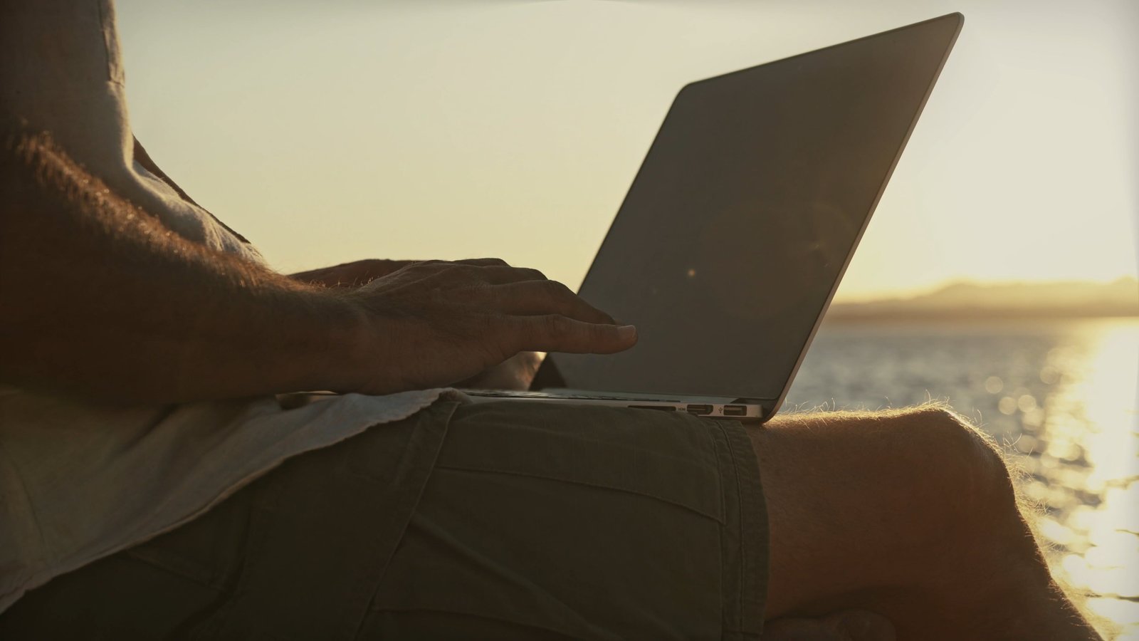 Remote work laptop and monitor used for secure remote access