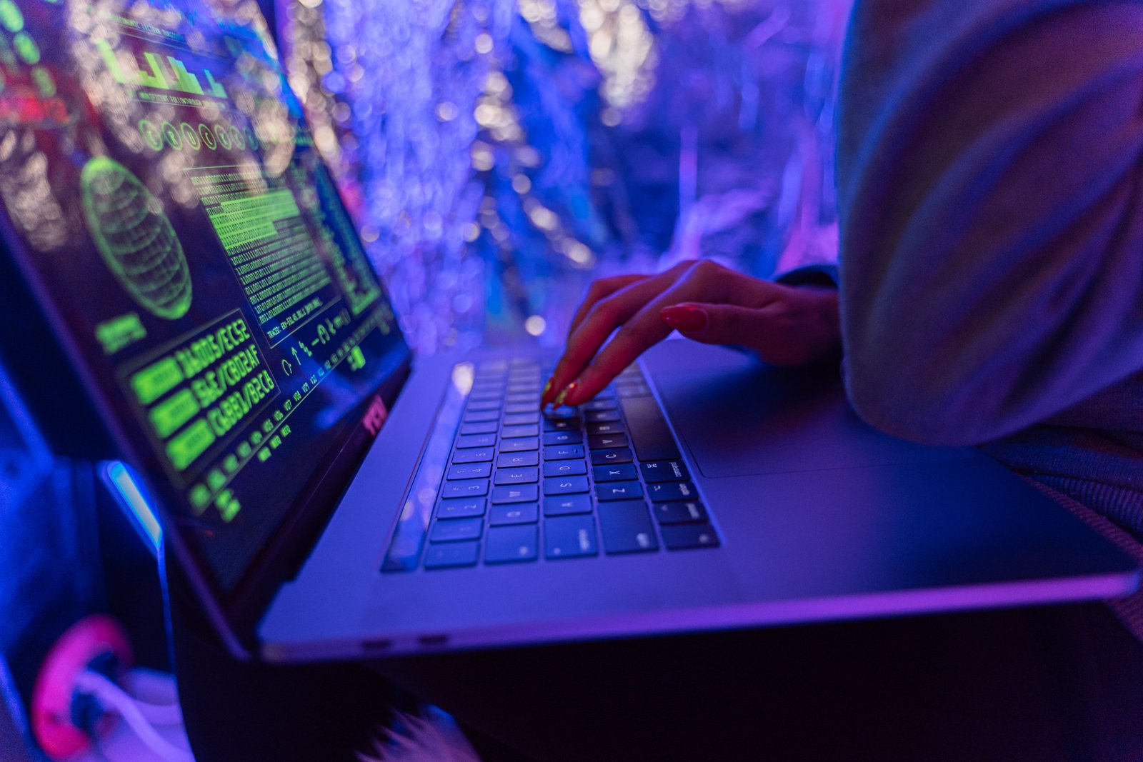 Secure laptop workspace representing permissions and governance for AI agents