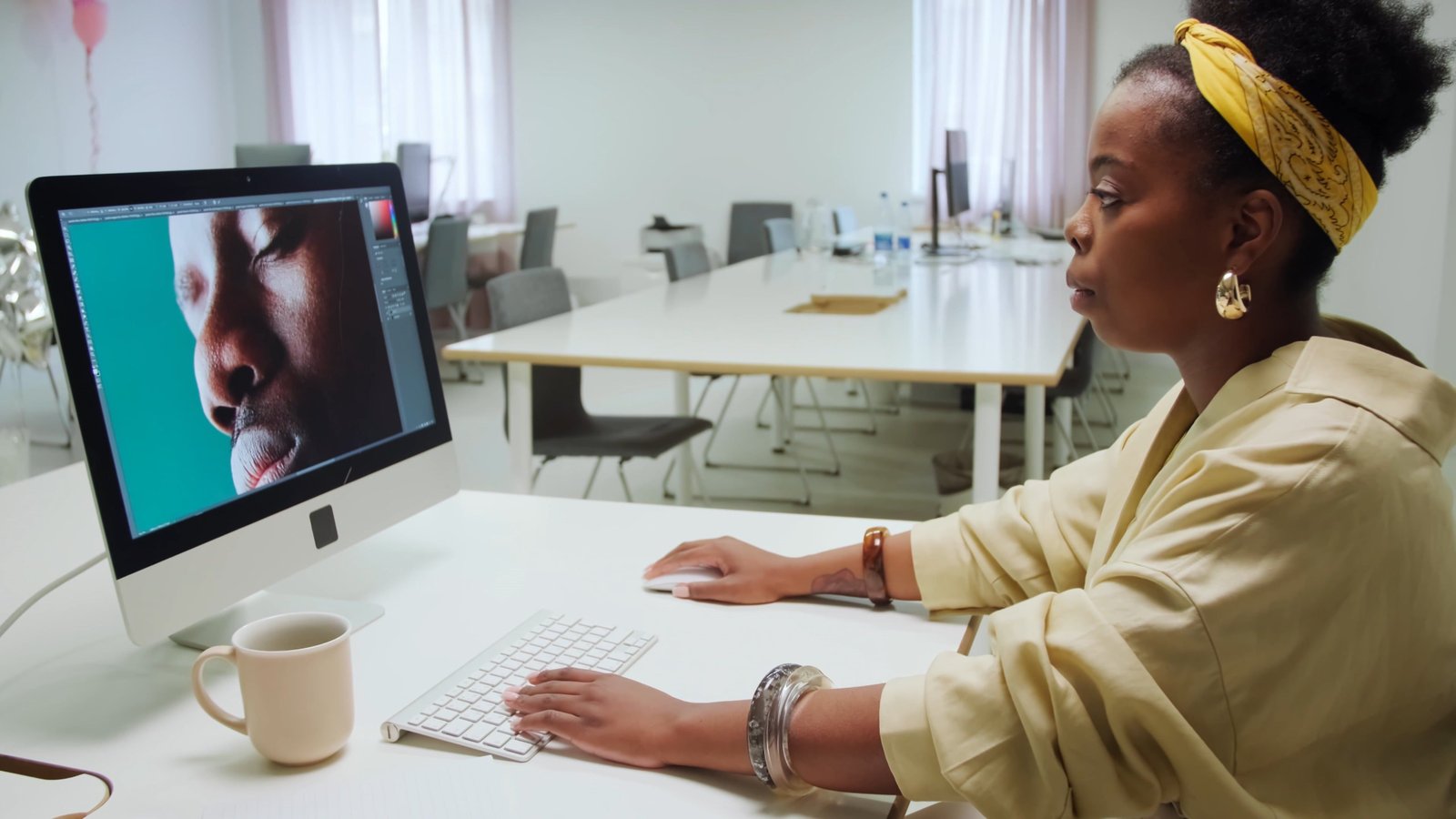 Creator editing video in a professional AI-assisted media workflow